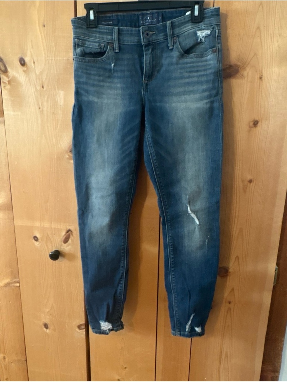 LUCKY Women's Distressed Blue Skinny Jeans